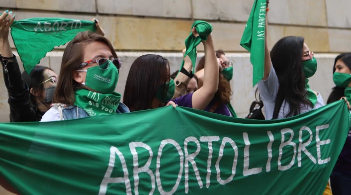 Protesta a favor del aborto en Colombia