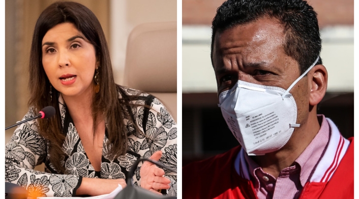 La ministra de Educación, María Victoria Angulo y el alcalde de Soacha, Juan Carlos Saldarriaga
