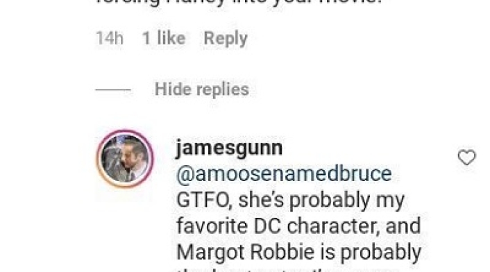 Pantallazo Instagram de James Gunn