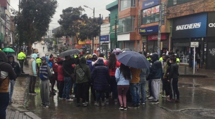 Protesta de comerciantes en el 20 de julio en Bogotá Protesta de comerciantes en el 20 de julio en Bogotá