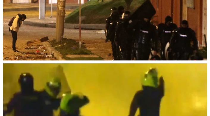 Policías disparan frente a CAI Verbenal en medio de protestas