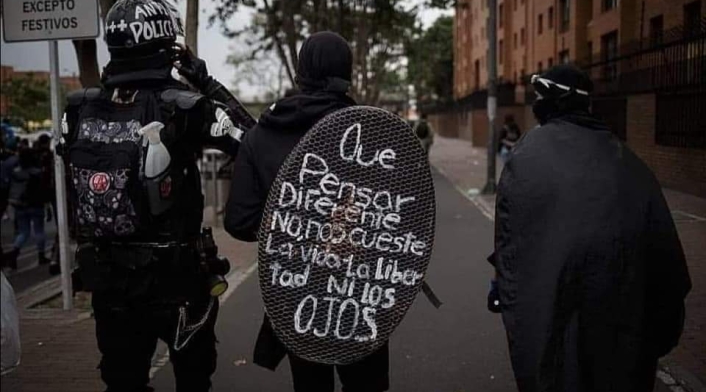 Familiar de miembro del Esmad en protestas