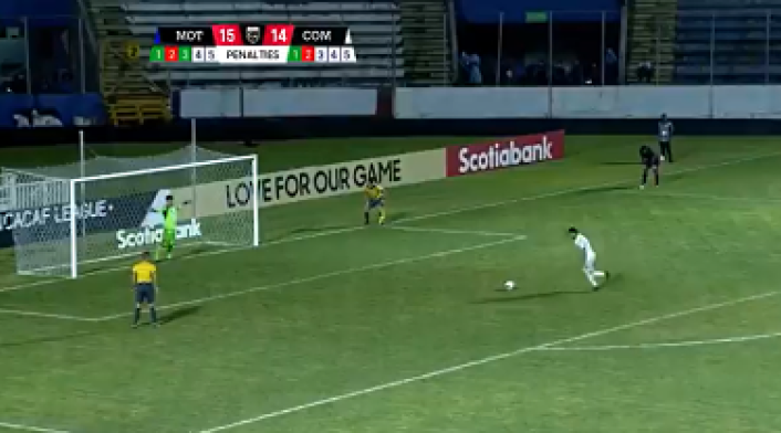 Captura de pantalla de los penales entre Motagua y Comunicaciones.