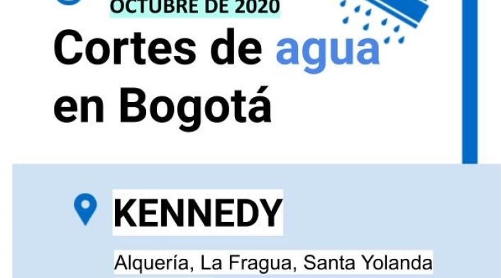 Cortes de agua en Bogotá para este viernes 23 de octubre