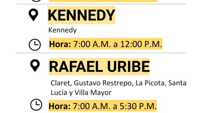 Cortes de luz en Bogotá - Octubre 5