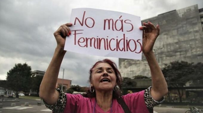Protesta en contra de los feminicidios en el país.