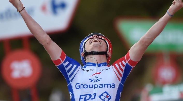 David Gaudu - Vuelta a España 2020 El ciclista francés se destacó coronando una fuga cerca de los 70 kilómetros de la línea de meta.