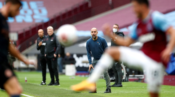 Pep Guardiola en partido Manchester City - West Ham Pep Guardiola en partido Manchester City - West Ham