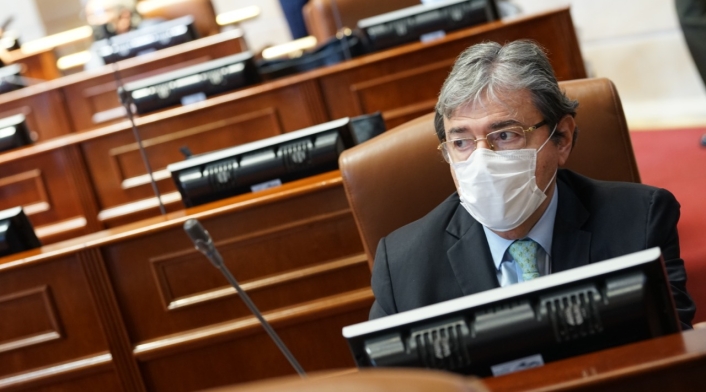 Carlos Holmes Trujillo en la votación de moción de censura en su contra.