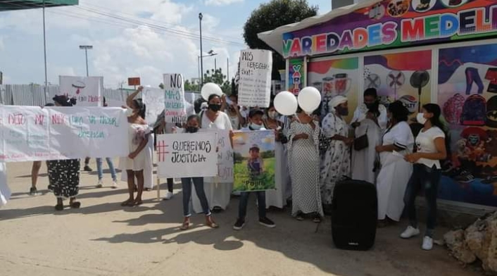Plantón exigiendo justicia en caso de niño asesinado