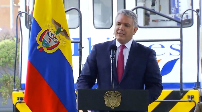 Iván Duque, en lanzamiento del plan férreo.
