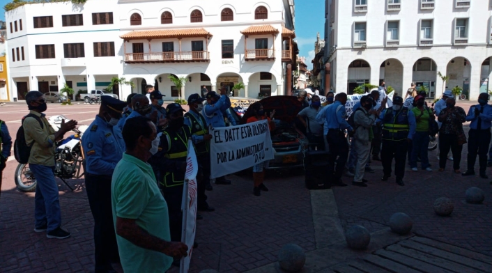 Protesta agentes del Datt Cartagena