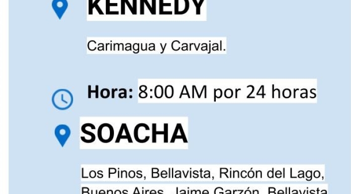 Cortes de agua en Bogotá para el martes 24 de noviembre