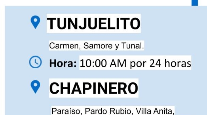 Cortes de agua para el viernes 13 de noviembre en Bogotá