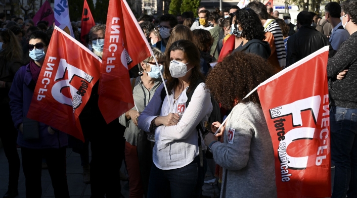 Protesta de profesores en Francia