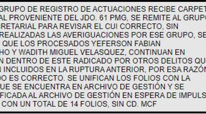 NUEVA IMPUTACIÓN DE CARGOS