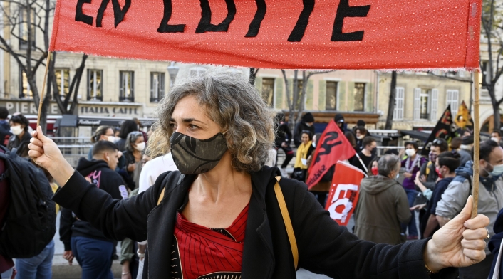 Protesta de profesores en Francia