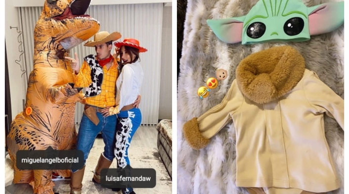Luisa Fernanda W y Pipe Bueno disfrazados en 2020