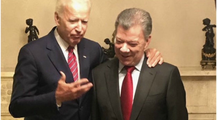 Joe Biden y Juan Manuel Santos