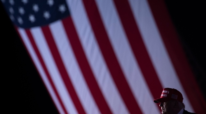 Donald Trump en acto de campaña 2020