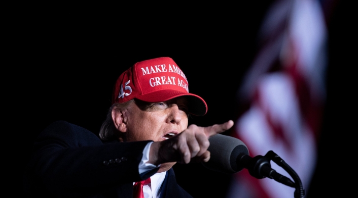 Donald Trump en acto de campaña 2020