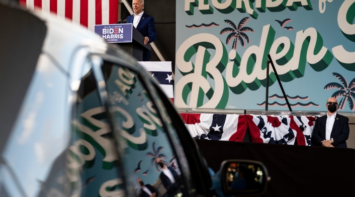 Biden en acto de campaña en Florida