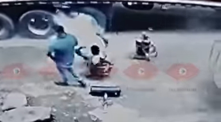 A Mecánico le estalló una llanta en la cara mientras le echaba aire en Valle del Cauca