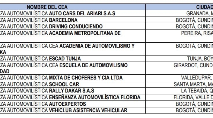 Los 13 Centros de Enseñanza Automovilística (CEA) suspendidos