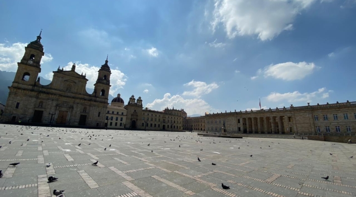 Plaza de Bolívar en nuevo toque de queda en Bogotá