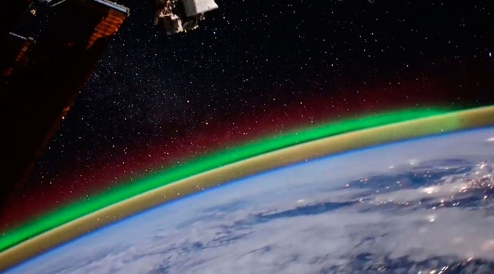 Aurora boreal desde la Estación Espacial Internacional