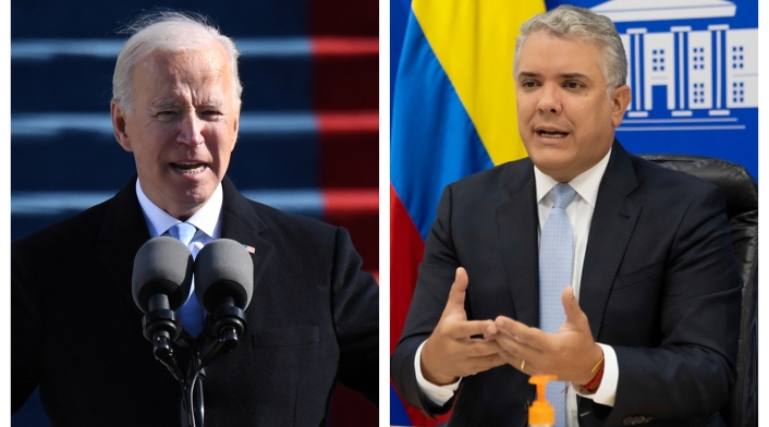 Joe Biden e Iván Duque, presidentes de Estados Unidos y Colombia
