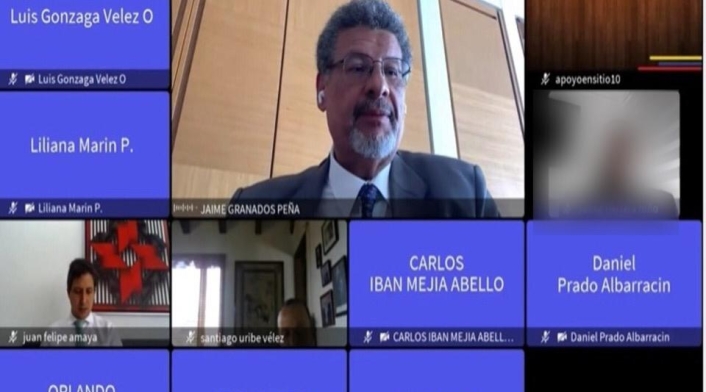 Audiencia virtual del juicio contra Santiago Uribe Vélez.