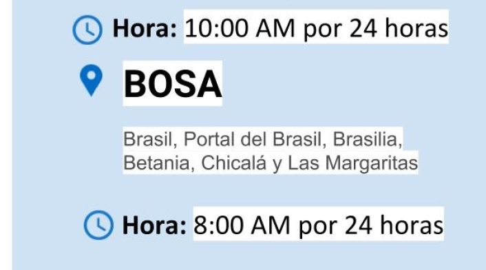 Cortes de agua para el martes 19 de enero en Bogotá