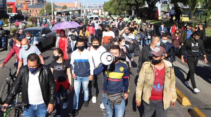 Cuarentena en Bogotá / Protestas de comerciantes en Bogotá por cuarentena