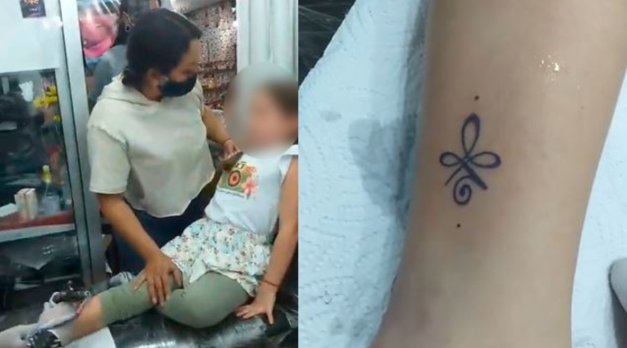 Indignación por una niña que fue llevaba a tatuarse por sus padres en Pereira