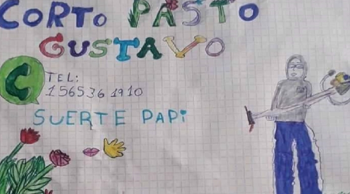 Niña en Argentina hace dibujo para que su padre consiga trabajo