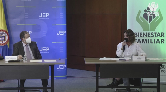 Directora del ICBF y Presidente de la JEP