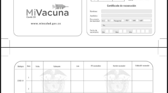 Carné de vacunación contra la covid-19