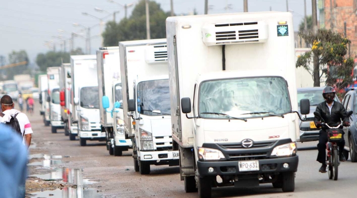 Camioneros Protestas de camioneros en Bogotá
