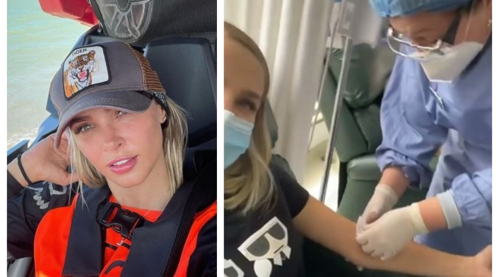 Elizabeth Loaiza en su penúltima quimioterapia