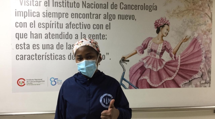 Una de las primeras enfermeras Vacunadas en Bogotá