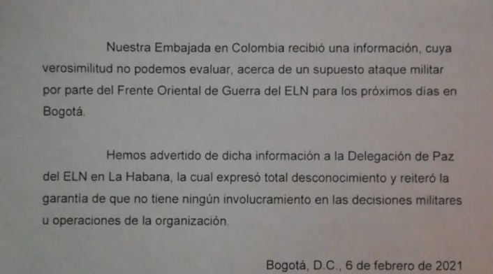 Alerta de ataque del ELN Alerta de ataque del ELN