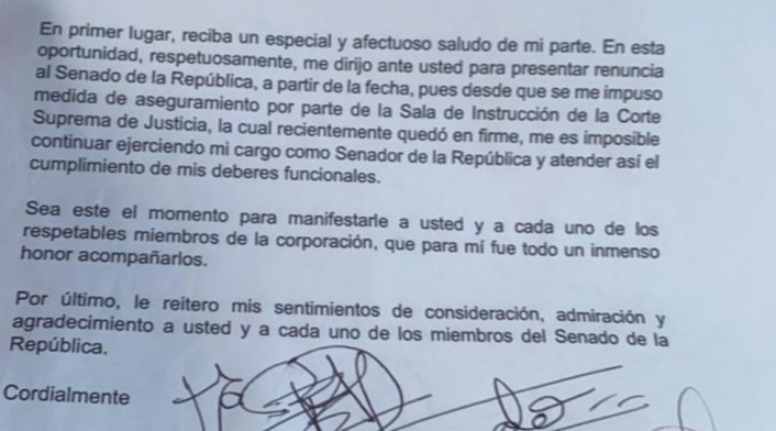 Renuncia de Eduardo Pulgar Renuncia de Eduardo Pulgar