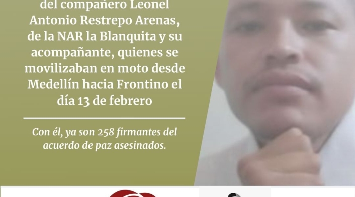 Excombatiente asesinado Antioquia