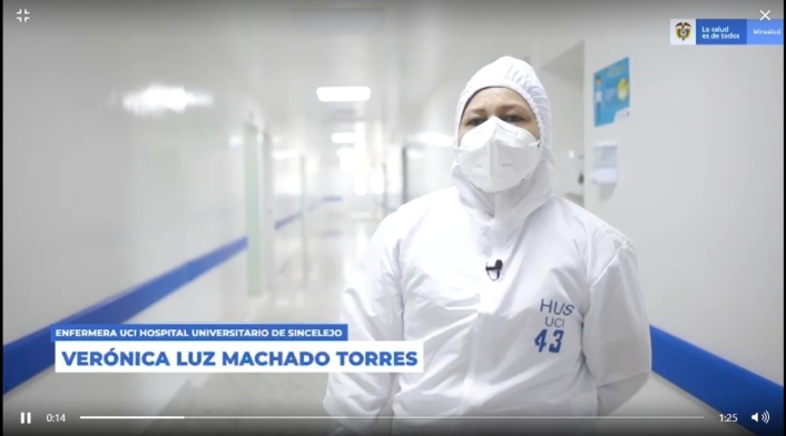 Verónica Machado, la primera persona en recibir la vacuna anticovid en Colombia
