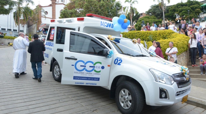 Ambulancia del Hospital Guillermo Gaviria Correa de Caicedo, Antioquia.
