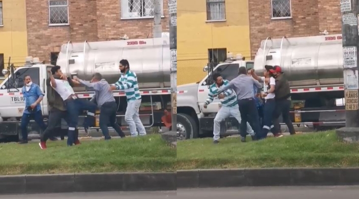 Pelea en Bogotá entre conductores en plena vía pública