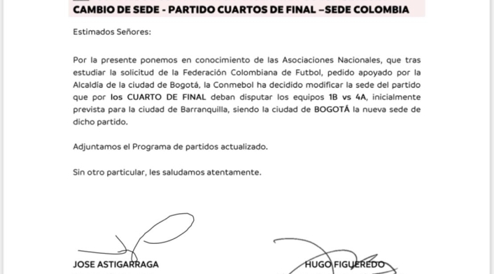 Comunicado Conmebol
