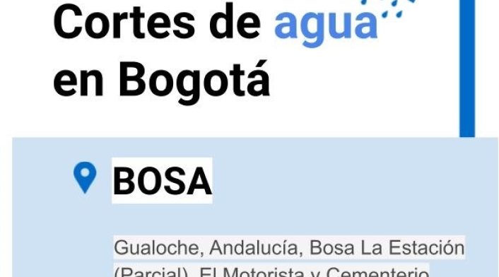 Cortes de agua en Bogotá