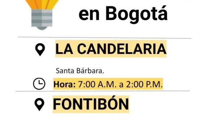 Cortes de luz para el sábado 06 de marzo en Bogotá